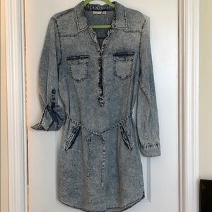 Tribal Jeans Acid Wash Denim Dress